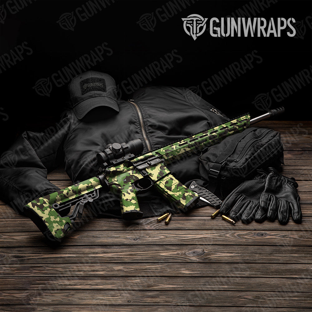AR 15 Cumulus Jungle Camo Gun Skin Vinyl Wrap