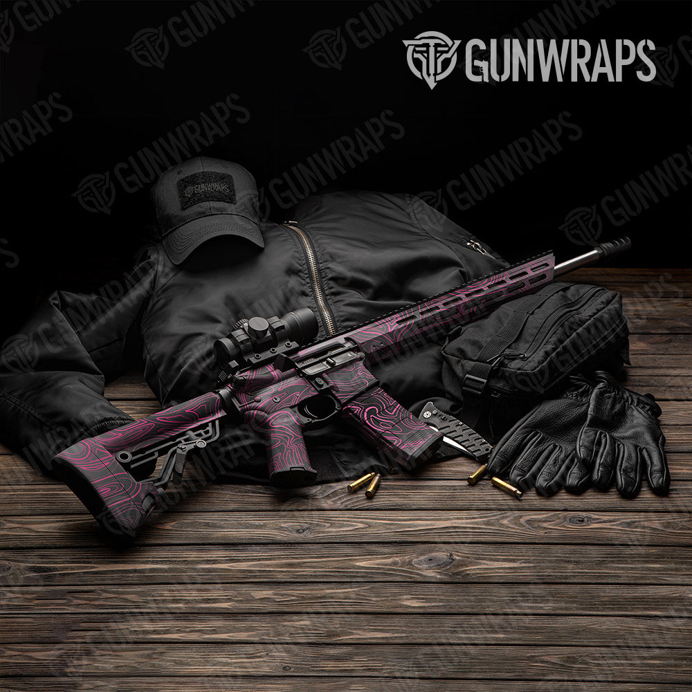 AR 15 Damascus Magenta Gun Skin Vinyl Wrap