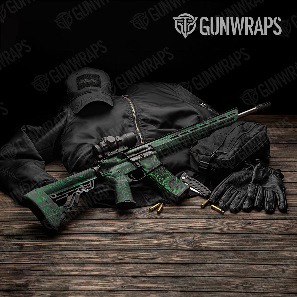 AR 15 Damascus Green Gun Skin Vinyl Wrap Sale