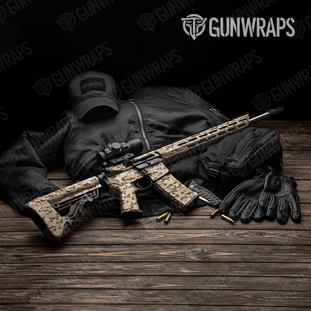 AR 15 Classic Desert Camo Gun Skin Vinyl Wrap Supply
