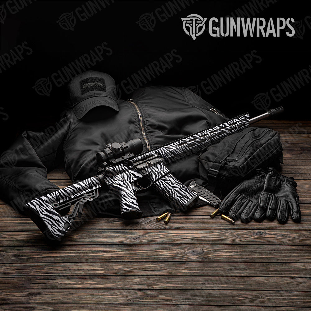 AR 15 Animal Print Zebra Gun Skin Vinyl Wrap