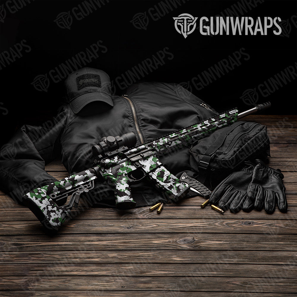AR 15 Cumulus Green Tiger Camo Gun Skin Vinyl Wrap Supply