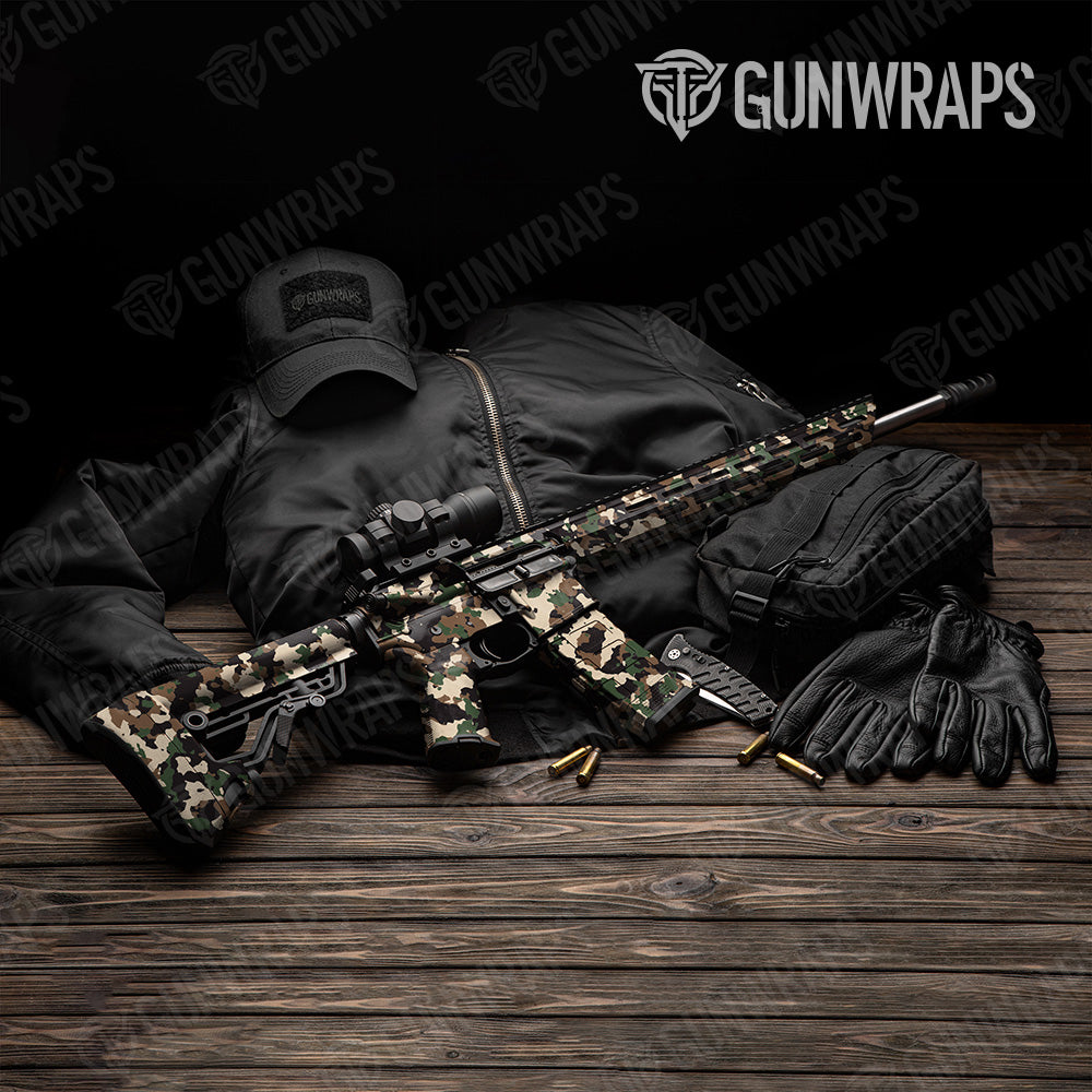 AR 15 Cumulus Woodland Camo Gun Skin Vinyl Wrap
