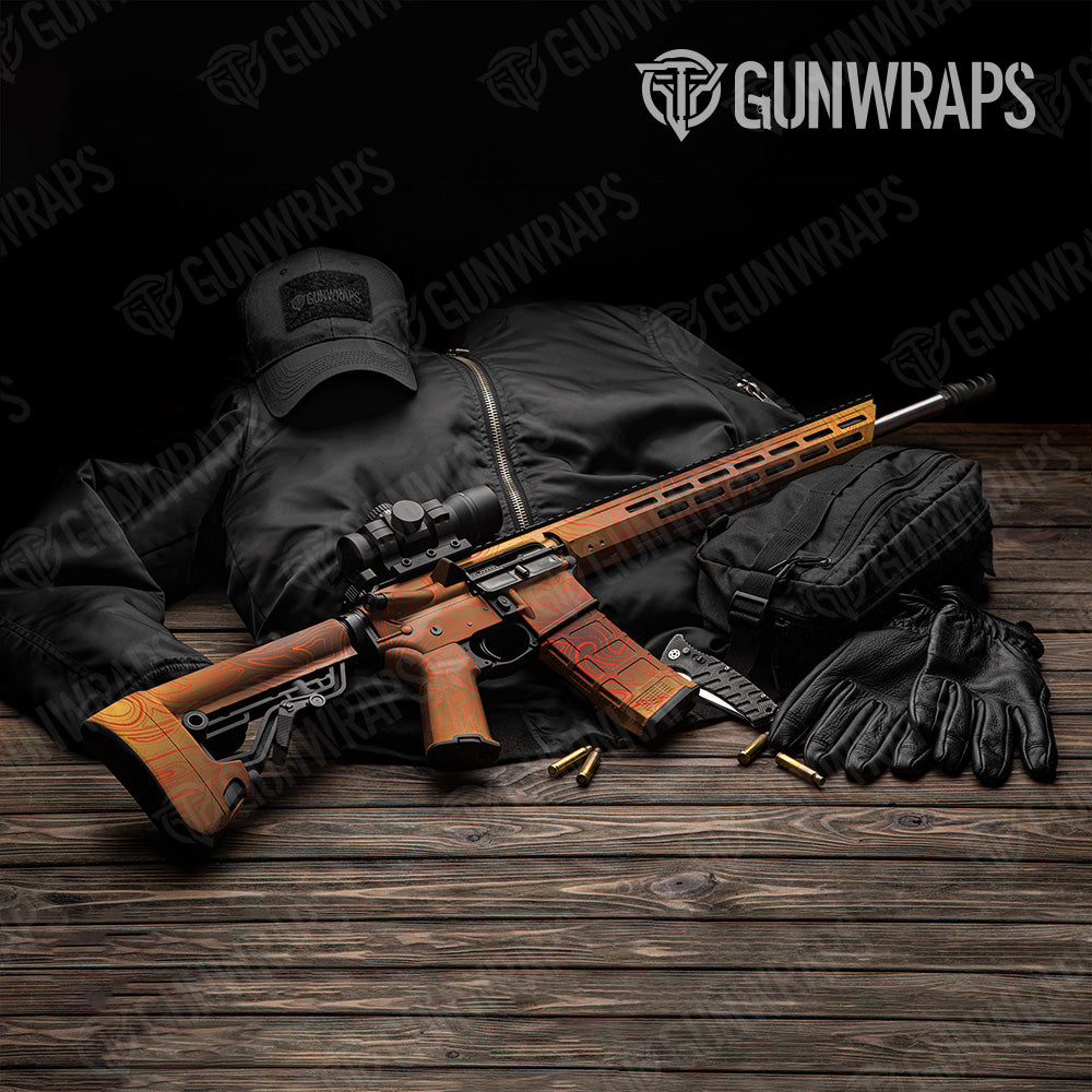 AR 15 Damascus Autumn Gun Skin Vinyl Wrap
