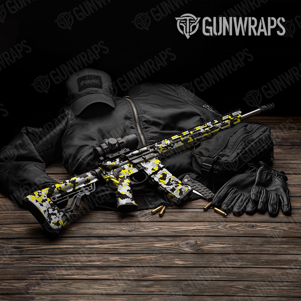 AR 15 Cumulus Yellow Tiger Camo Gun Skin Vinyl Wrap