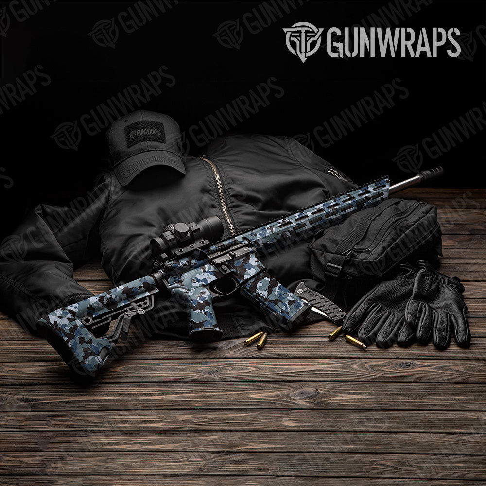 AR 15 Cumulus Navy Camo Gun Skin Vinyl Wrap