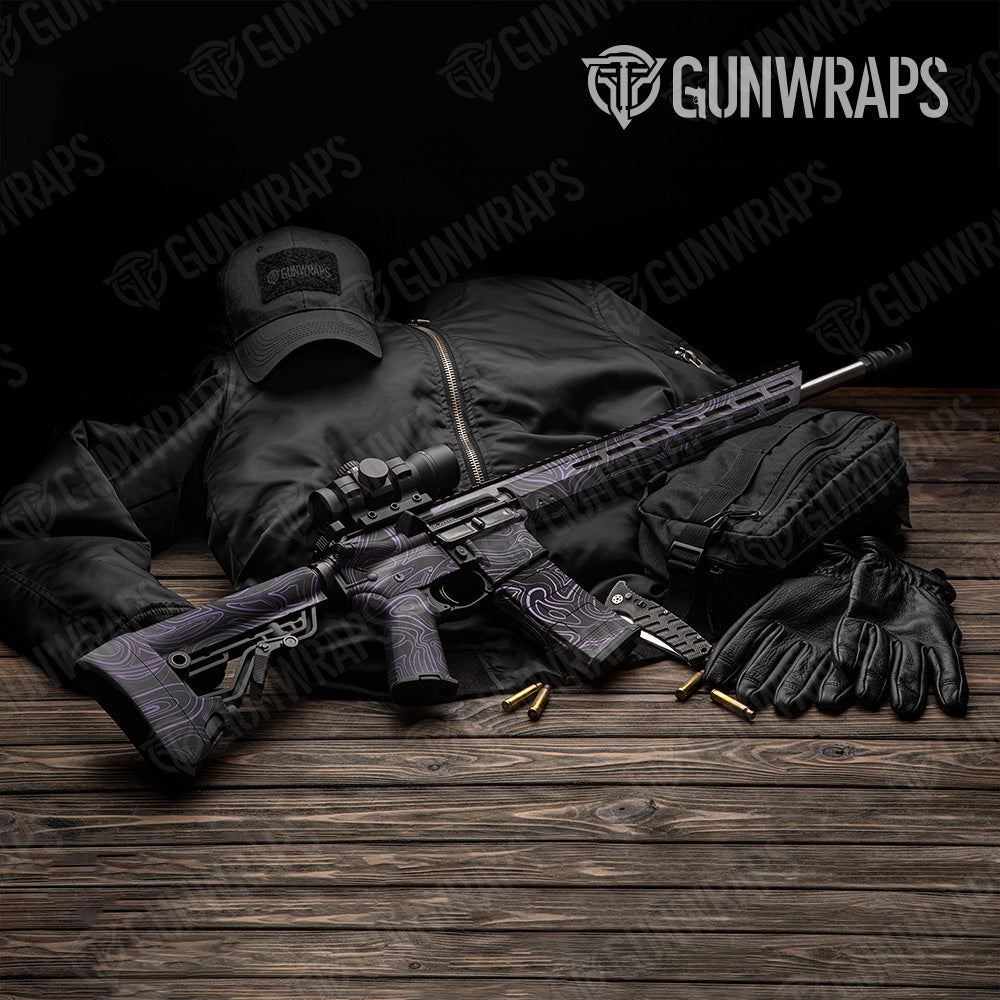 AR 15 Damascus Purple Gun Skin Vinyl Wrap