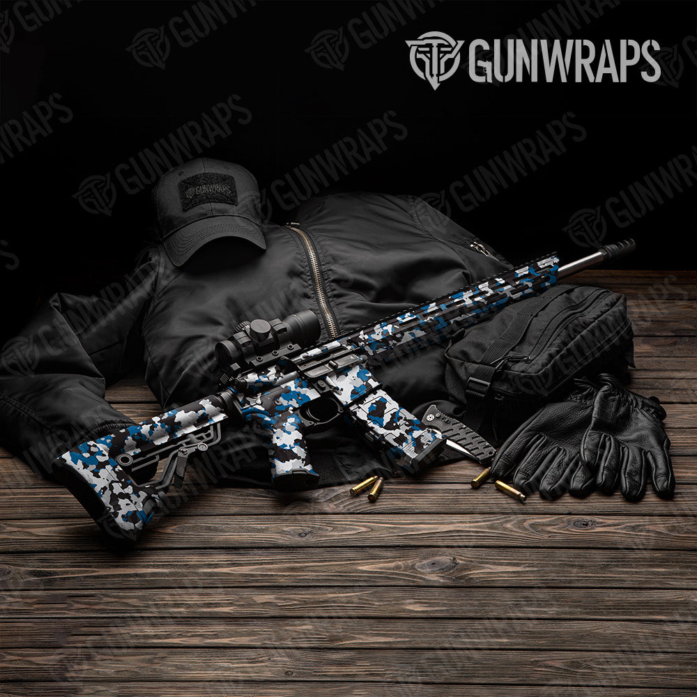 AR 15 Cumulus Blue Tiger Camo Gun Skin Vinyl Wrap Online now