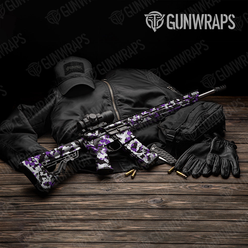AR 15 Cumulus Purple Tiger Camo Gun Skin Vinyl Wrap