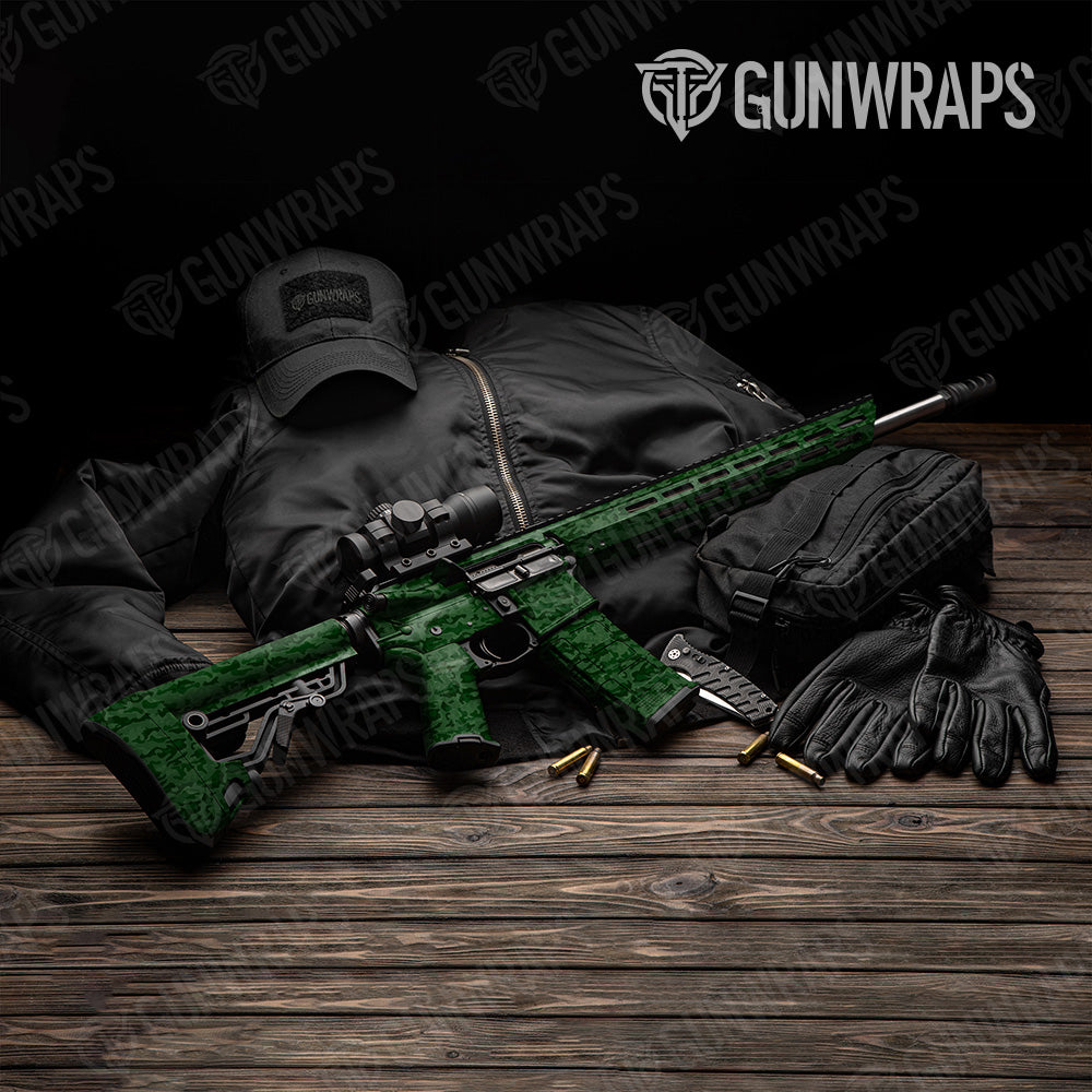 AR 15 Classic Elite Green Camo Gun Skin Vinyl Wrap Supply