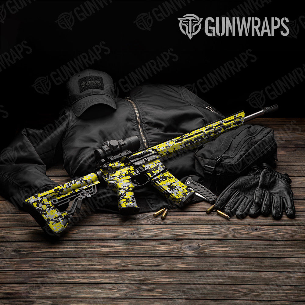 AR 15 Digital Yellow Tiger Camo Gun Skin Vinyl Wrap Online Sale