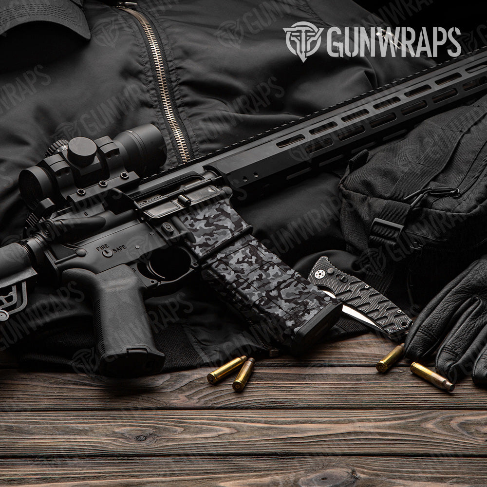 AR 15 Mag & Mag Well Classic Midnight Camo Gun Skin Vinyl Wrap
