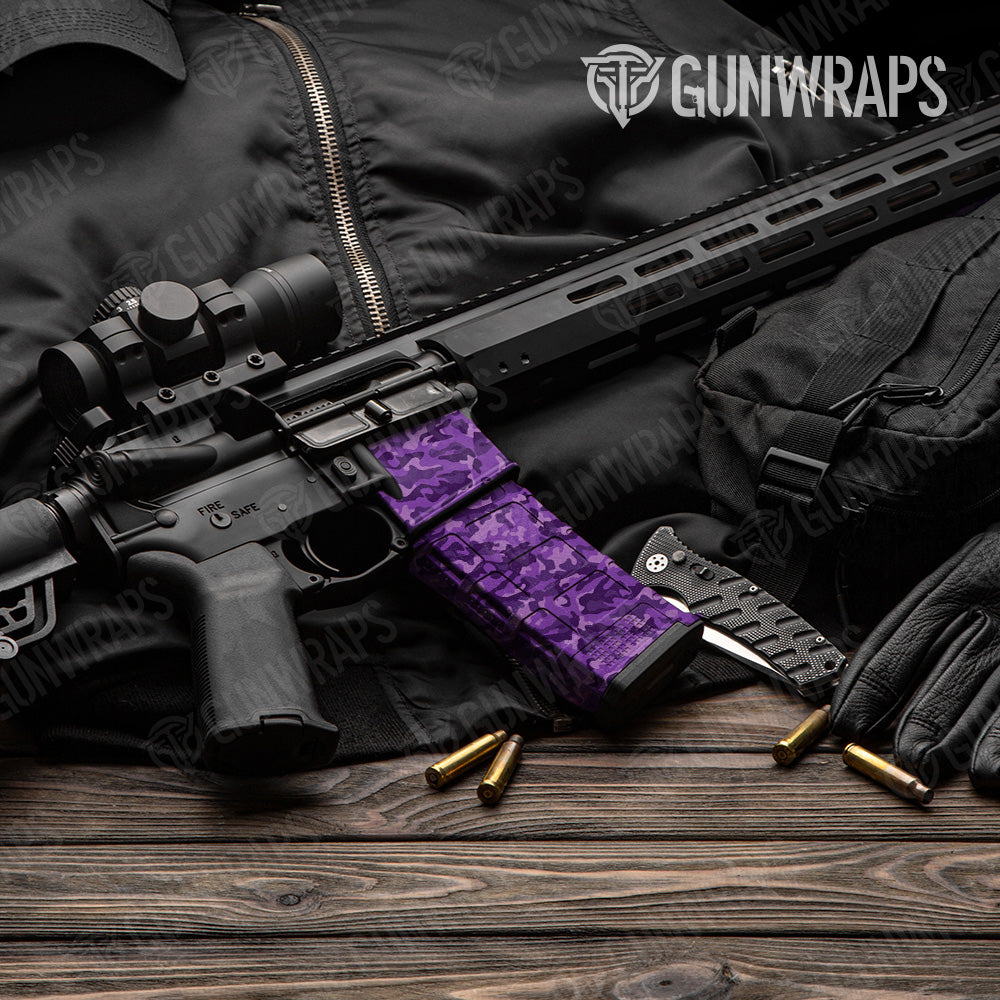 AR 15 Mag & Mag Well Classic Elite Purple Camo Gun Skin Vinyl Wrap