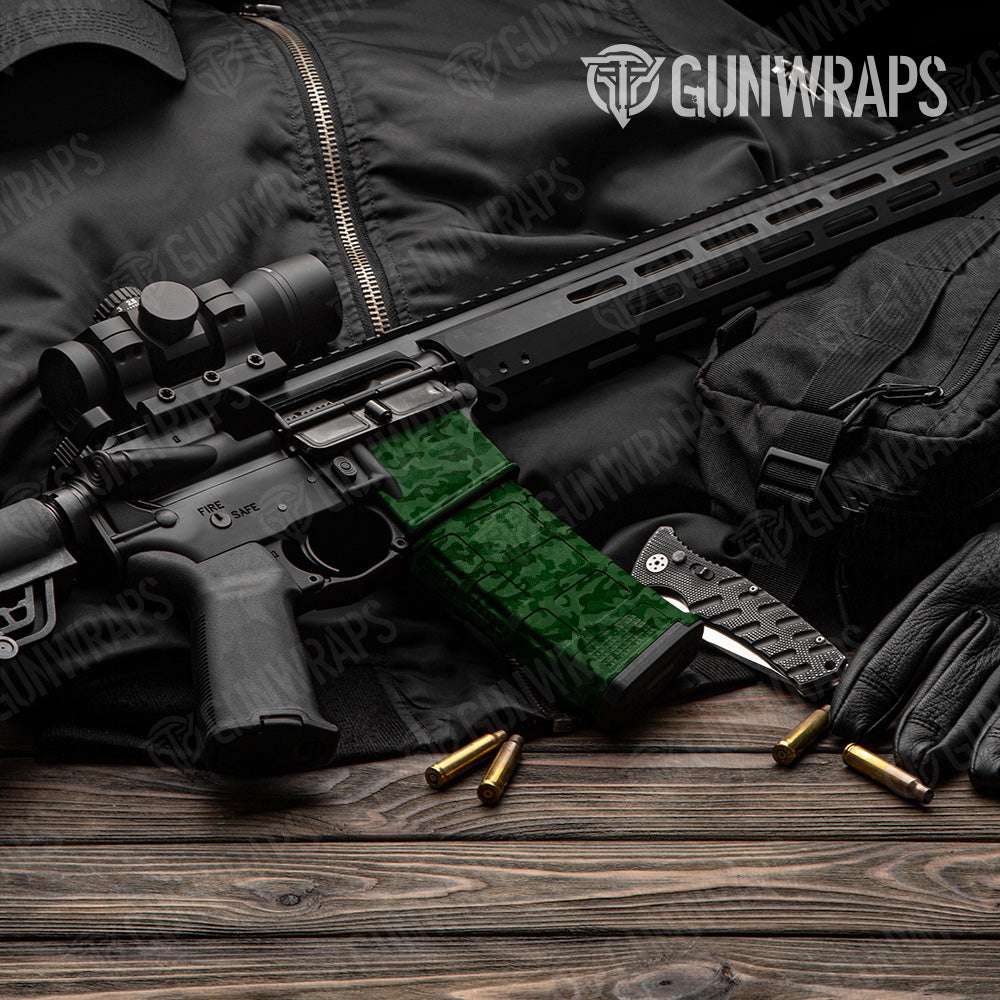 AR 15 Mag & Mag Well Classic Elite Green Camo Gun Skin Vinyl Wrap Fashion