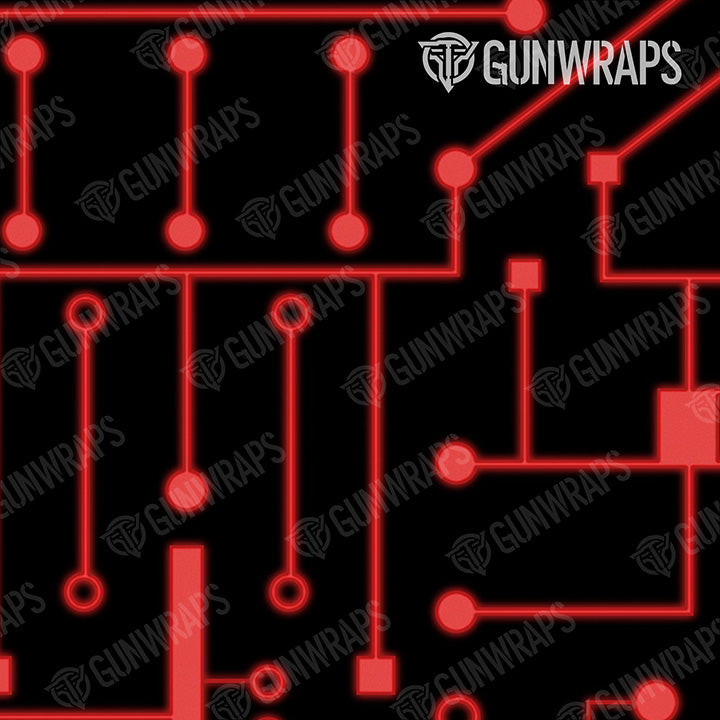 AR 15 Mag & Mag Well Circuit Board Red Gun Skin Vinyl Wrap