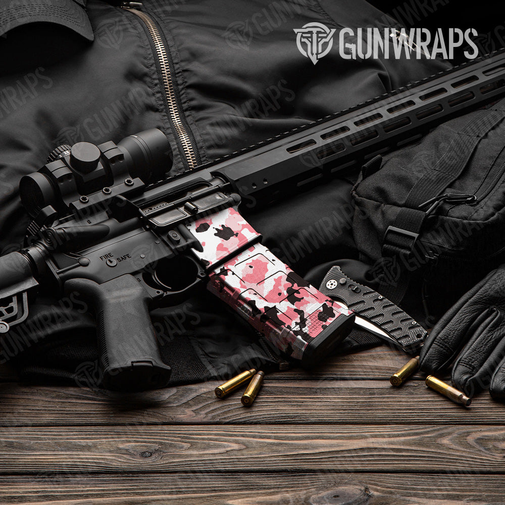 AR 15 Mag & Mag Well Cumulus Pink Camo Gun Skin Vinyl Wrap