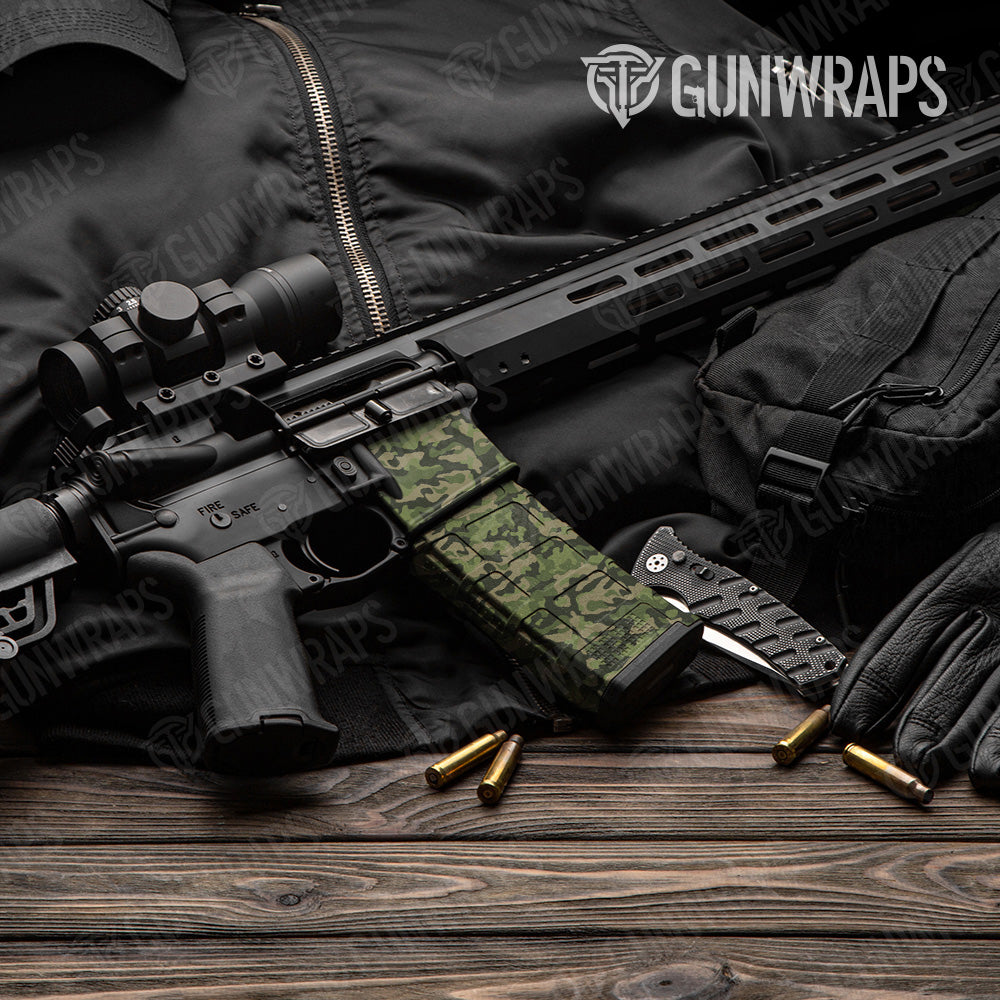 AR 15 Mag & Mag Well Classic Army Green Camo Gun Skin Vinyl Wrap