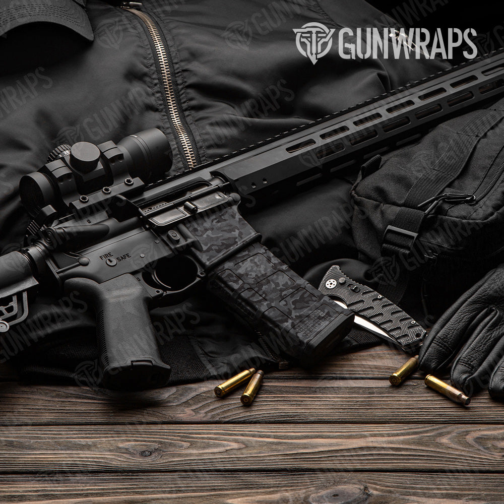 AR 15 Mag & Mag Well Classic Elite Black Camo Gun Skin Vinyl Wrap Online Hot Sale