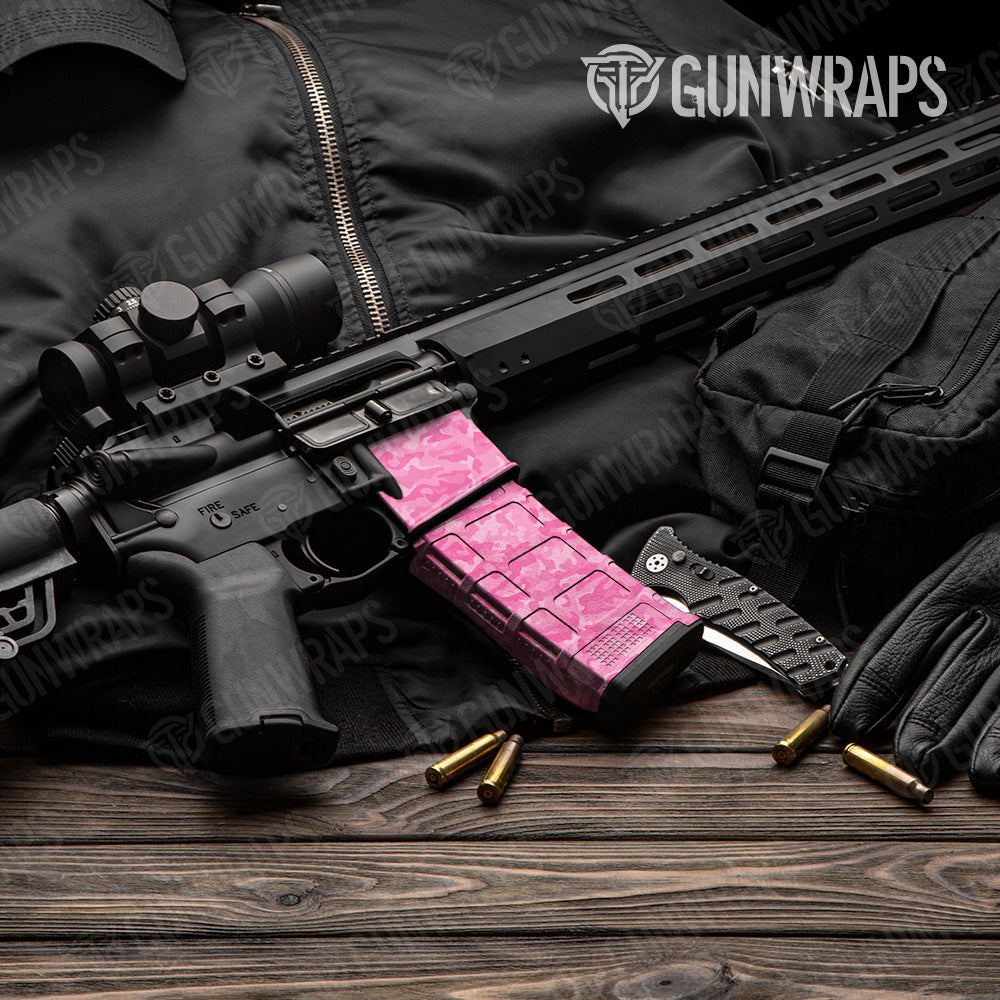 AR 15 Mag & Mag Well Classic Elite Pink Camo Gun Skin Vinyl Wrap