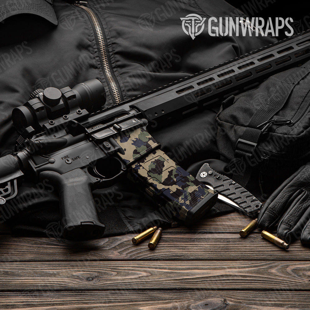 AR 15 Mag & Mag Well Cumulus Militant Blue Camo Gun Skin Vinyl Wrap