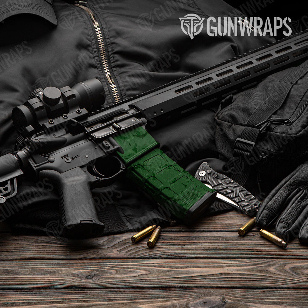 AR 15 Mag & Mag Well Battle Storm Elite Green Camo Gun Skin Vinyl Wrap