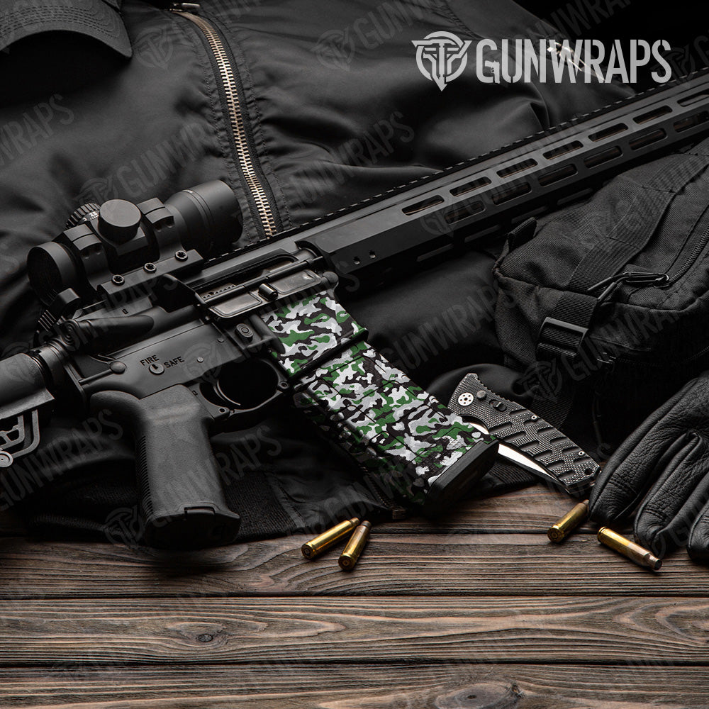 AR 15 Mag & Mag Well Classic Green Tiger Camo Gun Skin Vinyl Wrap Online Sale