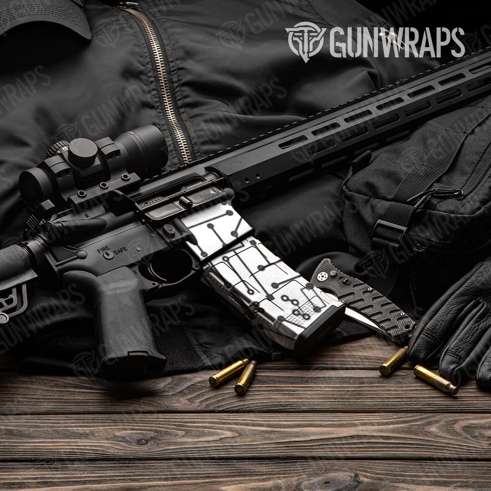AR 15 Mag & Mag Well Circuit Board Black Gun Skin Vinyl Wrap