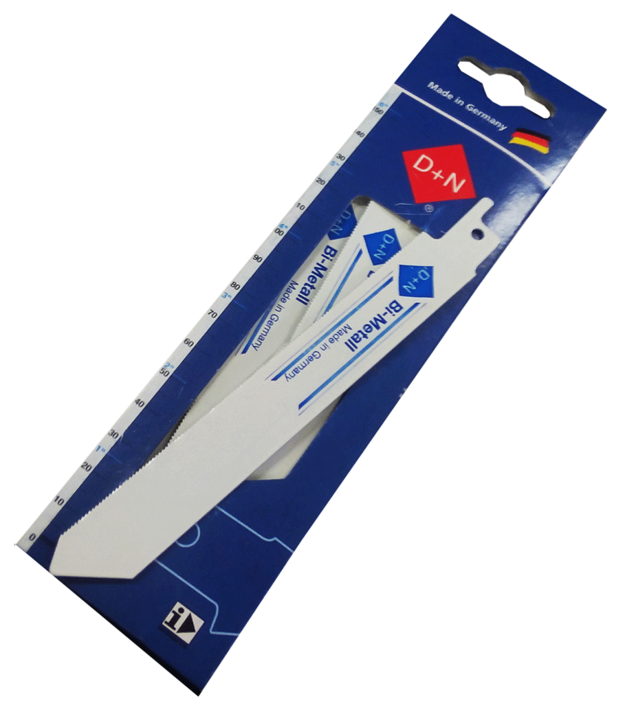 6″ 24 TPI Bi-Metal German Made D+N Reciprocating Saw Blade .035″ (5 pack) (111021)