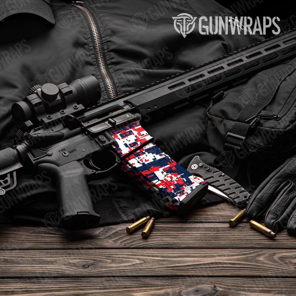 AR 15 Mag & Mag Well Digital America Camo Gun Skin Vinyl Wrap Fashion