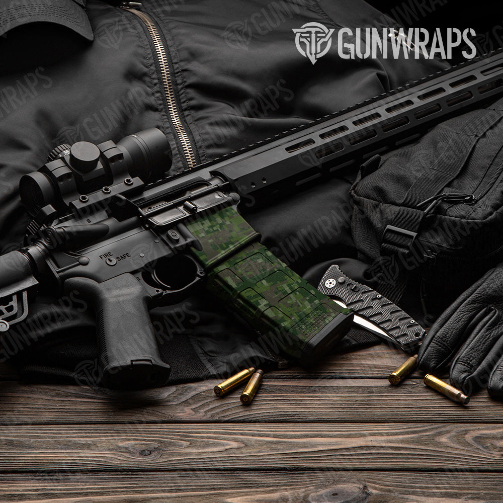AR 15 Mag & Mag Well Digital Army Dark Green Camo Gun Skin Vinyl Wrap Online Hot Sale