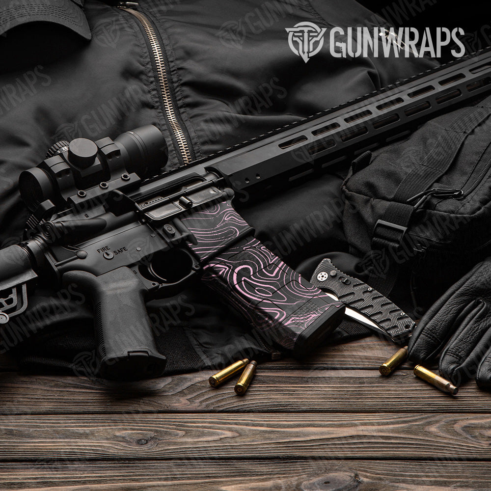 AR 15 Mag & Mag Well Damascus Pink Gun Skin Vinyl Wrap Fashion