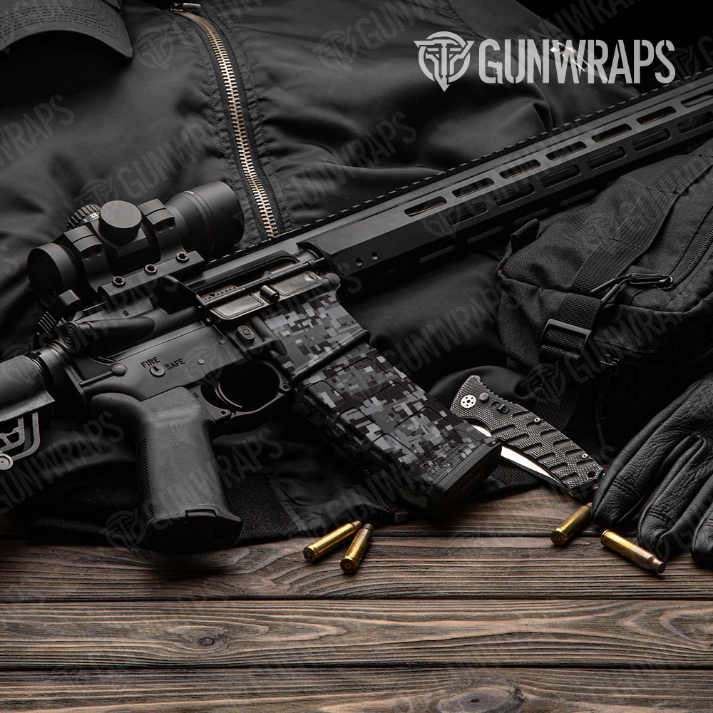 AR 15 Mag & Mag Well Digital Midnight Camo Gun Skin Vinyl Wrap Online