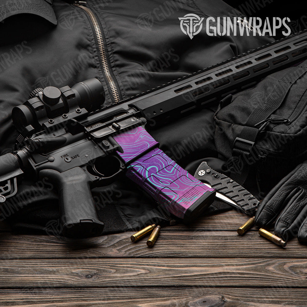 AR 15 Mag & Mag Well Damascus Aurora Gun Skin Vinyl Wrap Hot on Sale