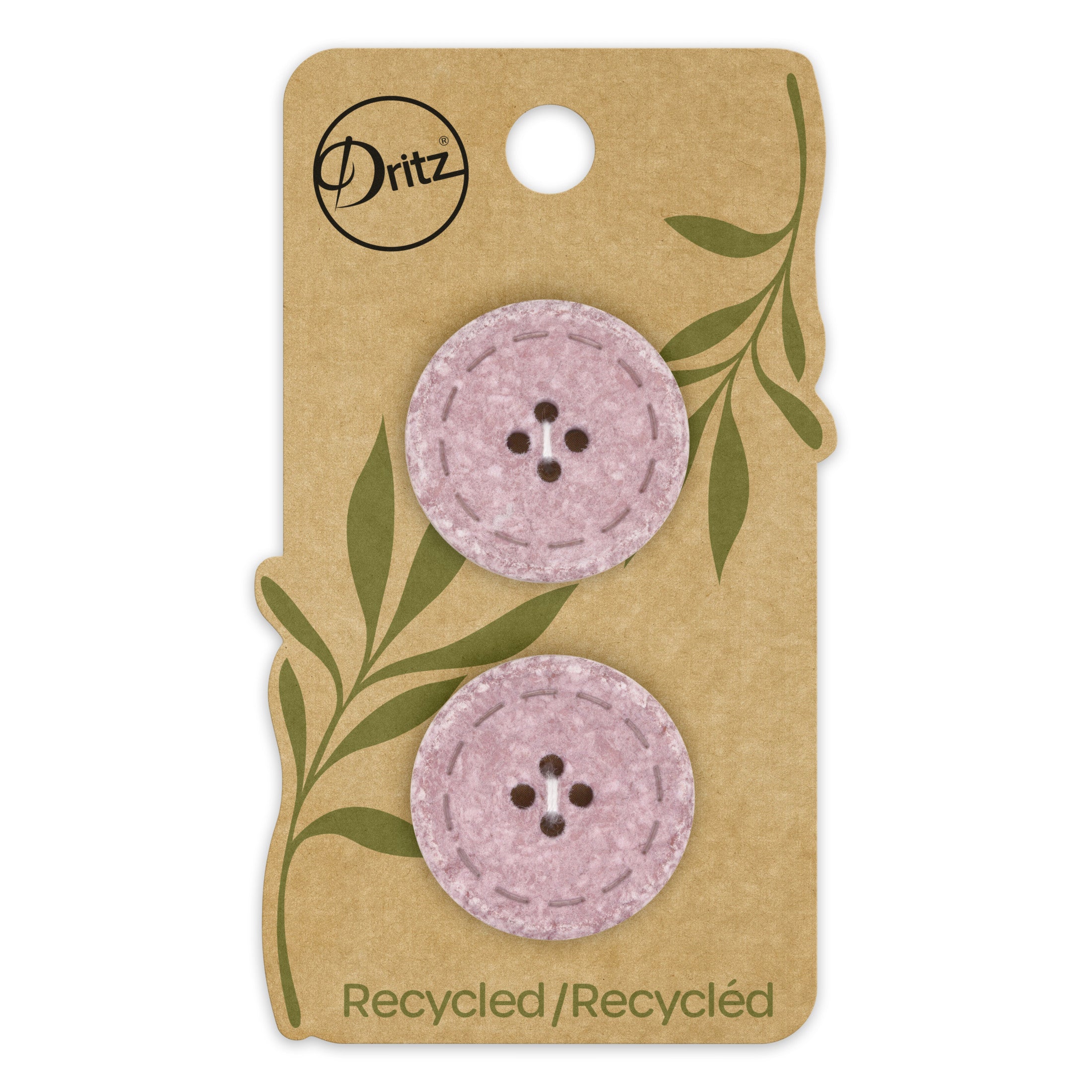 Recycled Cotton Round Stitch Button, 25mm, 2 pc on Sale