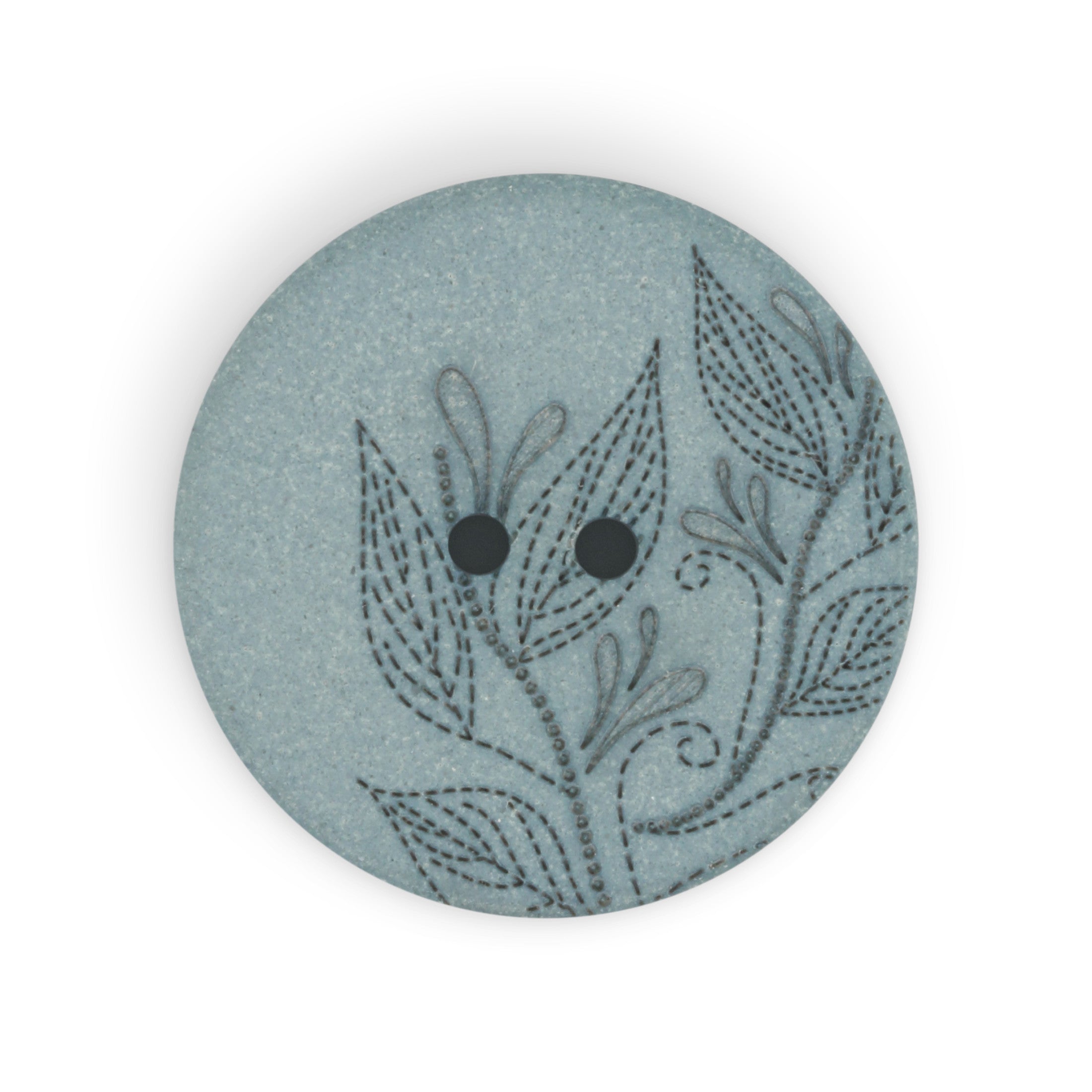 Recycled Hemp Round Floral Button, 28mm
