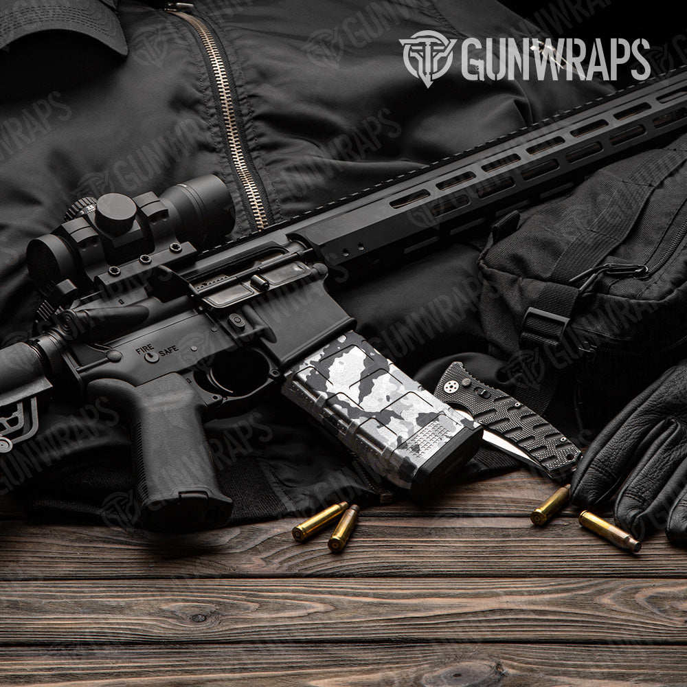 AR 15 Mag Cumulus Snow Camo Gun Skin Vinyl Wrap