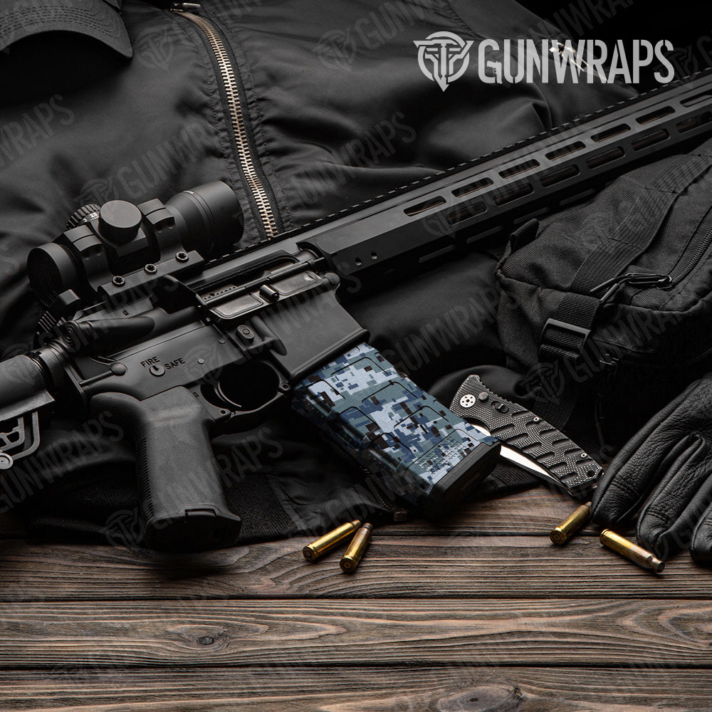 AR 15 Mag Digital Navy Camo Gun Skin Vinyl Wrap Online now
