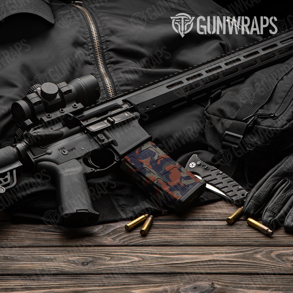 AR 15 Mag Erratic Blue Copper Camo Gun Skin Vinyl Wrap