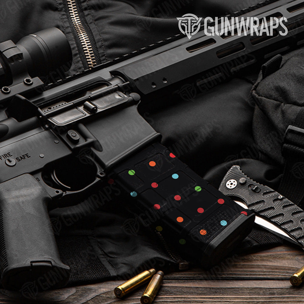 AR 15 Mag Dotted Multicolor Gun Skin Vinyl Wrap