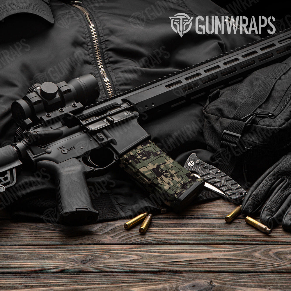 AR 15 Mag Digital Militant Green Camo Gun Skin Vinyl Wrap