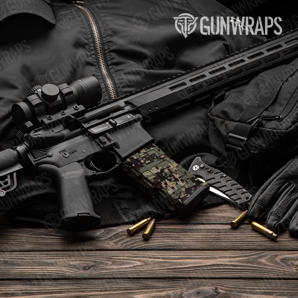 AR 15 Mag Digital Militant Blood Camo Gun Skin Vinyl Wrap Hot on Sale