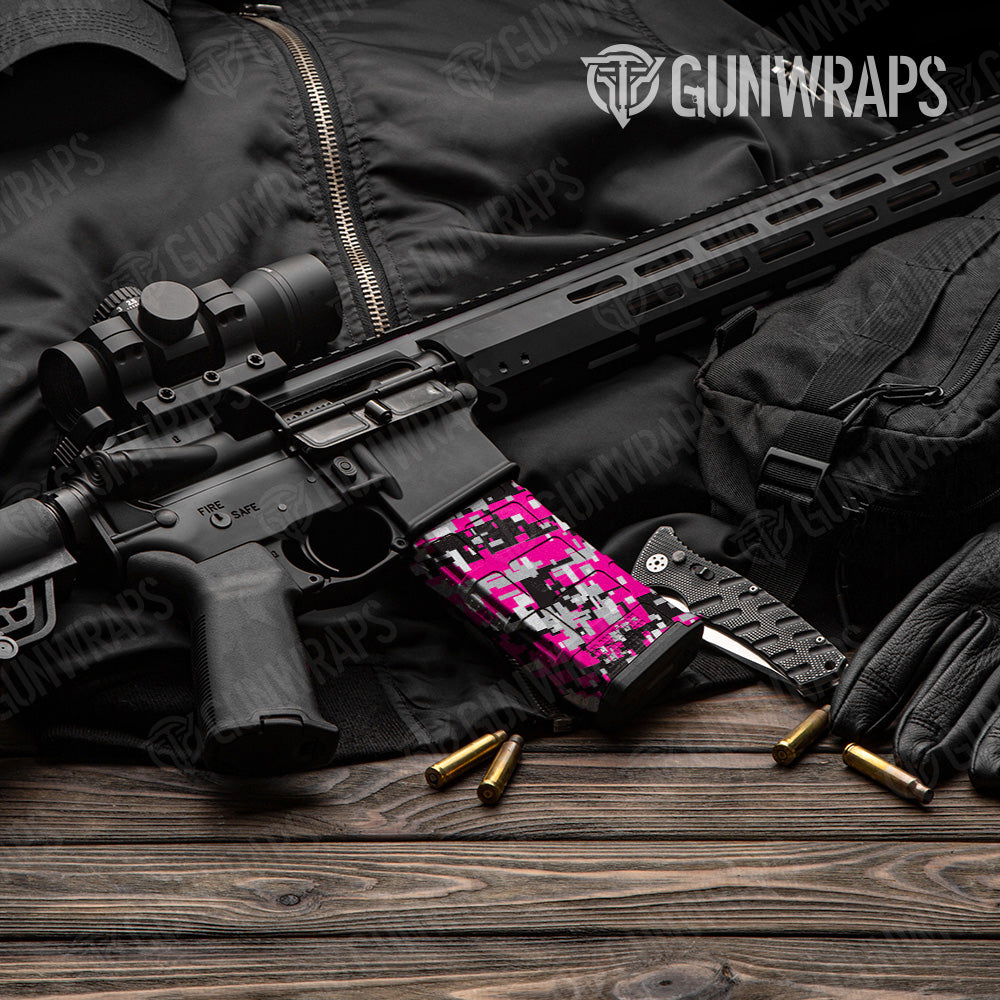AR 15 Mag Digital Magenta Tiger Camo Gun Skin Vinyl Wrap Supply