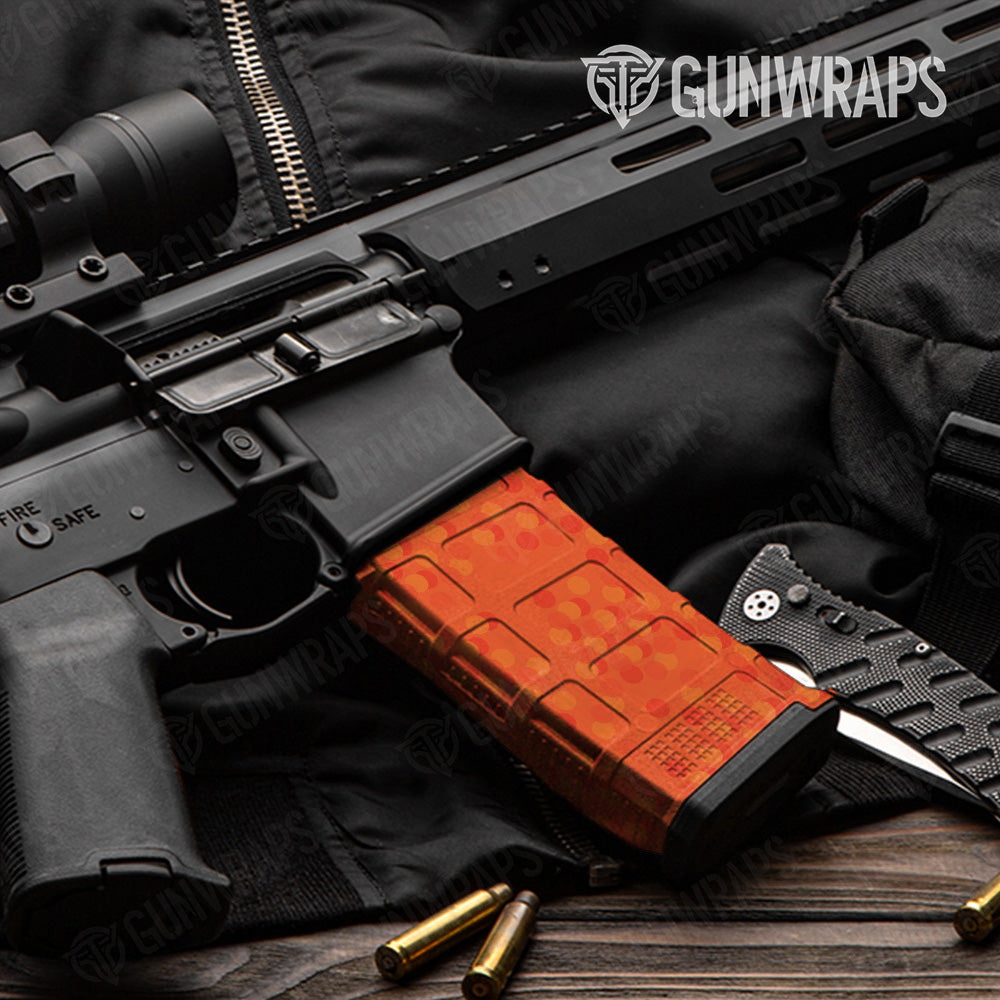AR 15 Mag Eclipse Camo Elite Orange Gun Skin Vinyl Wrap