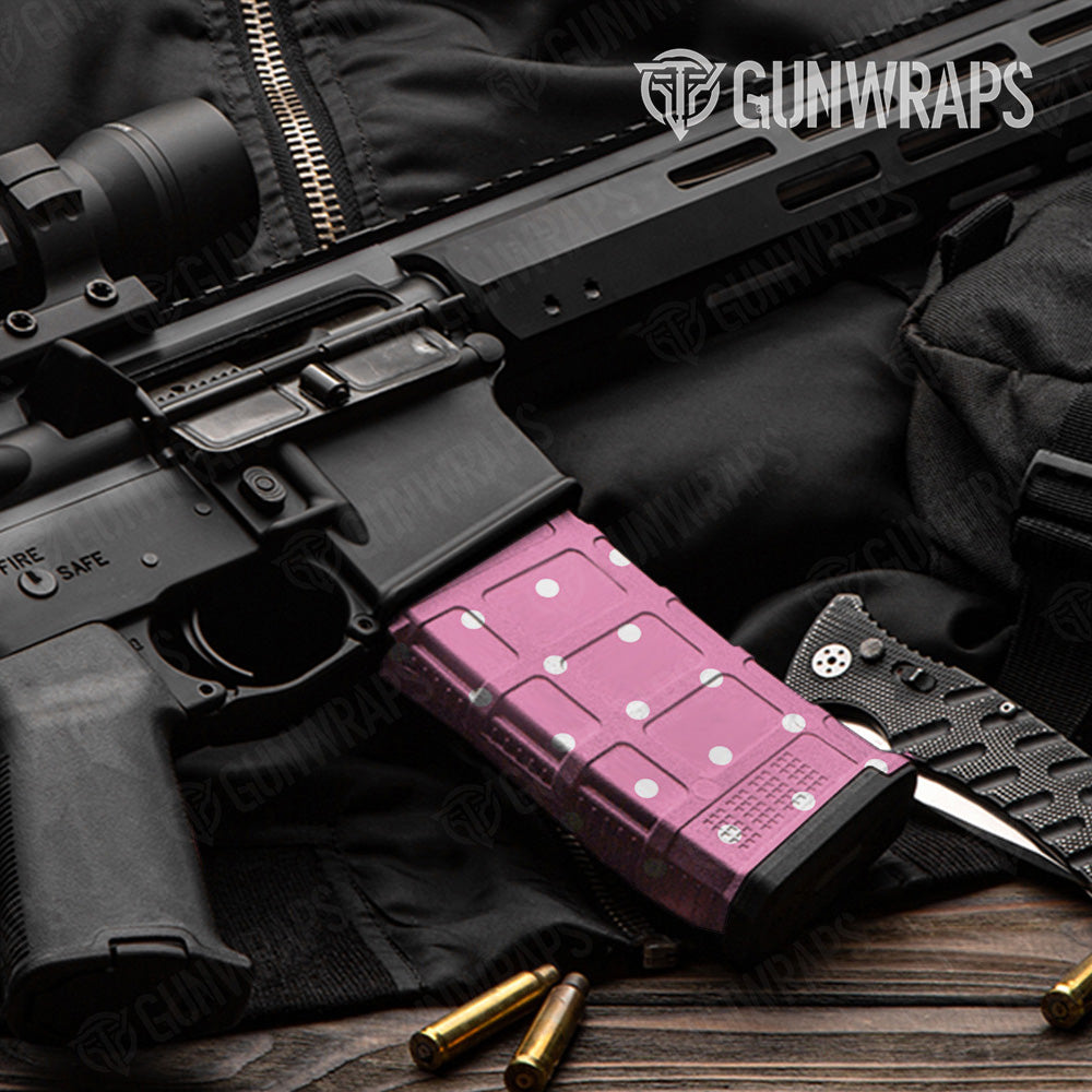 AR 15 Mag Dotted Pink Gun Skin Vinyl Wrap