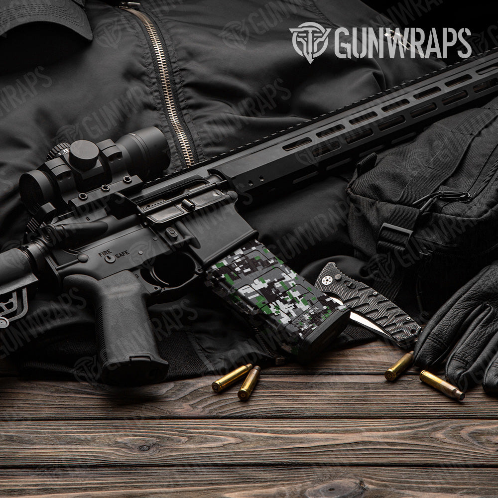 AR 15 Mag Digital Urban Green Camo Gun Skin Vinyl Wrap