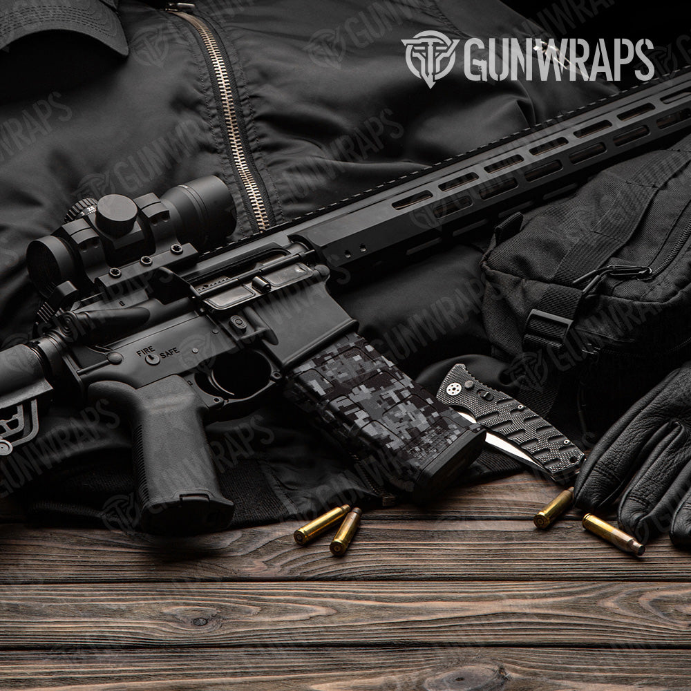 AR 15 Mag Digital Midnight Camo Gun Skin Vinyl Wrap