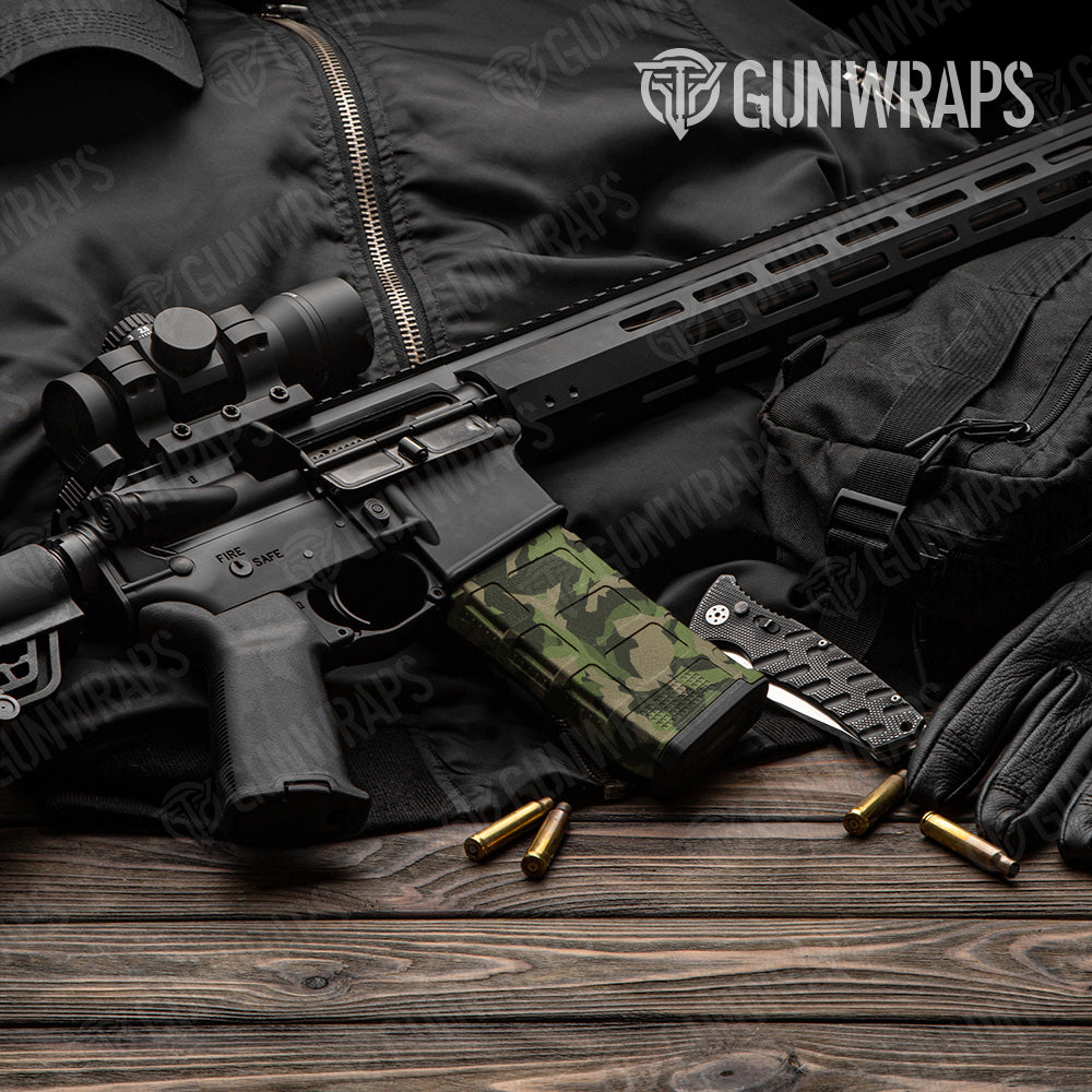 AR 15 Mag Erratic Army Green Camo Gun Skin Vinyl Wrap