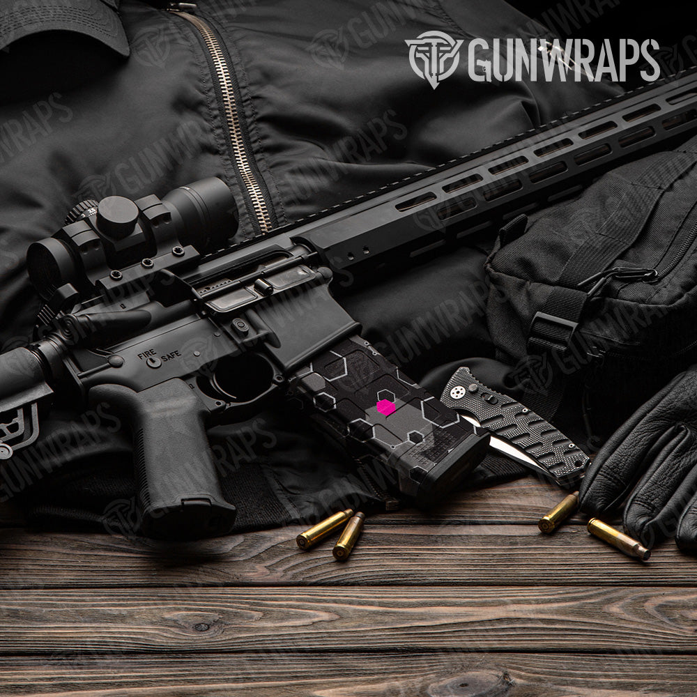 AR 15 Mag Hex DNA Magenta Gun Skin Vinyl Wrap