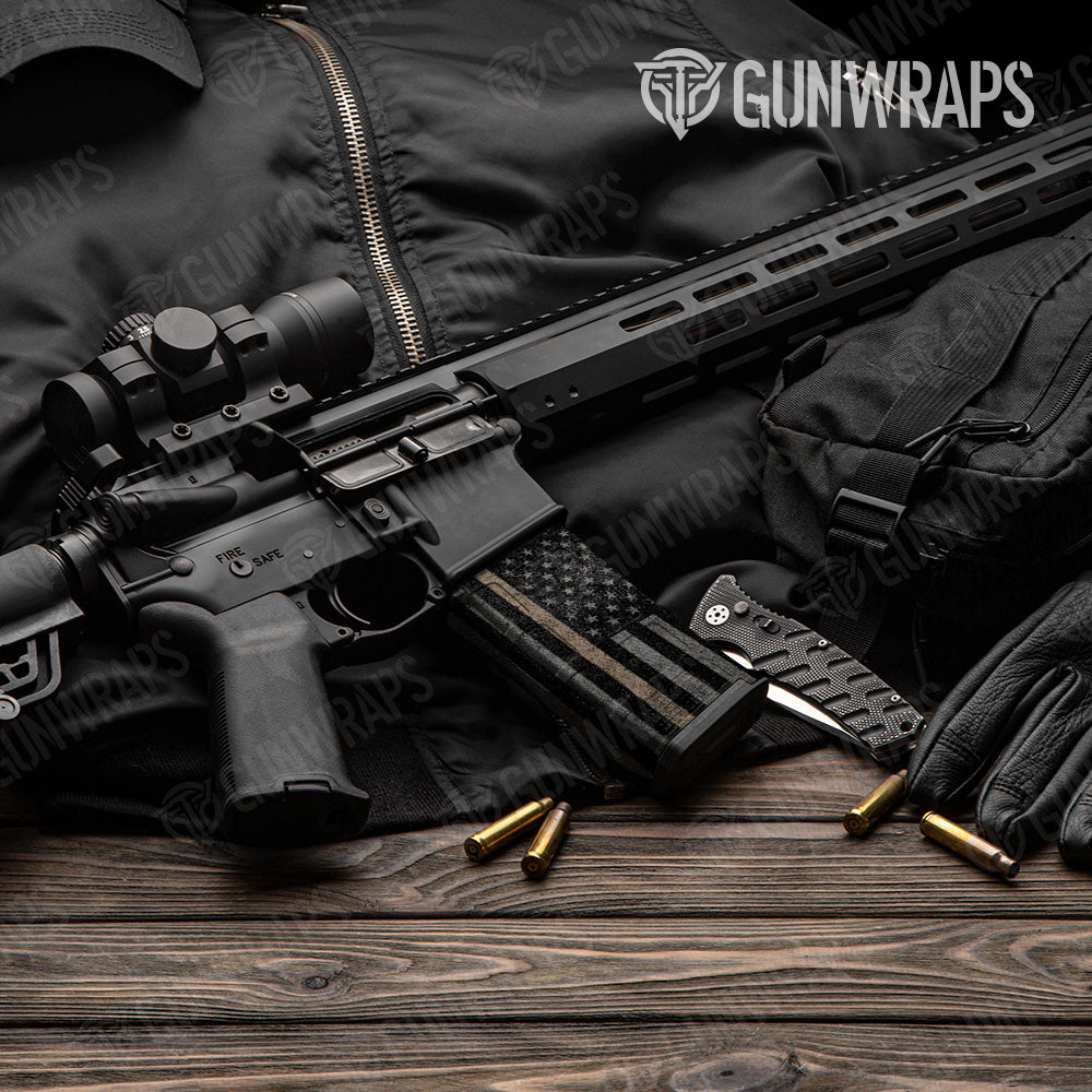 AR 15 Mag Patriotic Desert Flag Gun Skin Vinyl Wrap