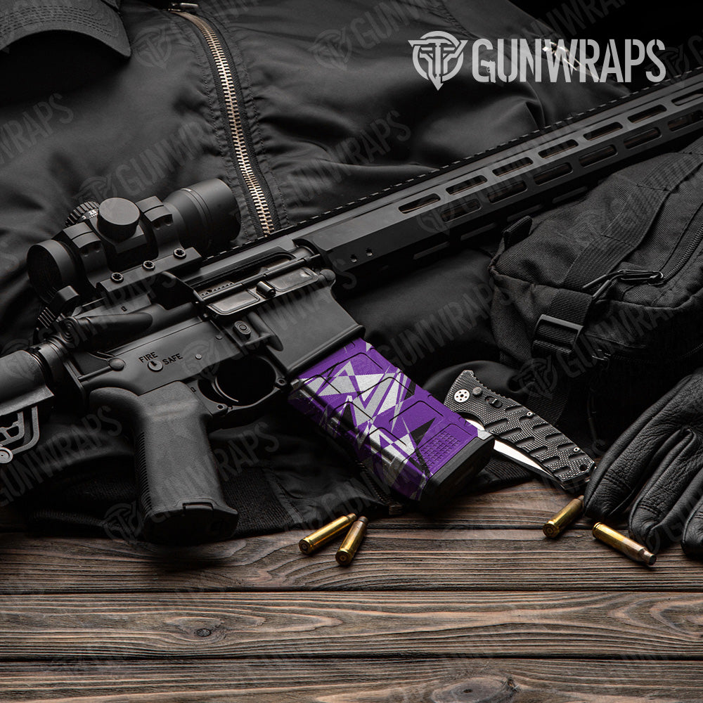 AR 15 Mag Sharp Purple Tiger Camo Gun Skin Vinyl Wrap